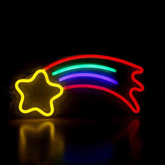 Shooting Star Mini Nightstand Light Cartoon Style Plastic USB Powered LED Night Lamp Clearhalo 'Night Lights' 'Wall Lights' Lighting' 2016698