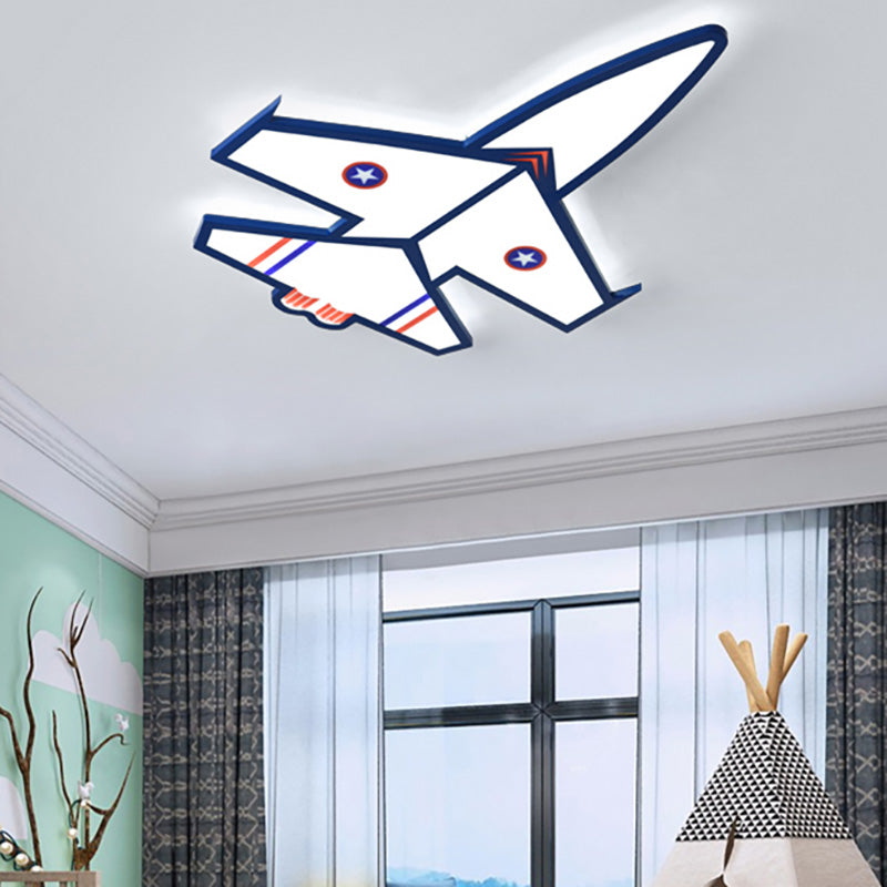 Boys Bedroom Airplane Ceiling Mount Light Acrylic Cartoon White LED Ceiling Lamp White White Clearhalo 'Ceiling Lights' 'Close To Ceiling Lights' 'Close to ceiling' 'Flush mount' Lighting' 201672