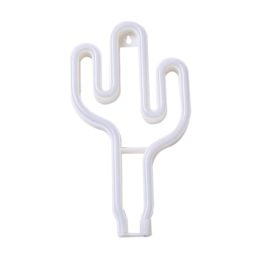 Plastic Cactus Mini Night Lamp Creative USB Operated LED White Wall Night Lighting Clearhalo 'Night Lights' 'Wall Lights' Lighting' 2016761