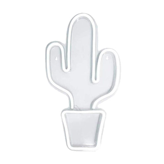 White Potted Cactus Shaped Nightstand Light Kids Style LED Plastic Wall Night Lighting Clearhalo 'Night Lights' 'Wall Lights' Lighting' 2016773
