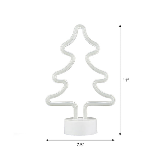 Christmas Element Night Light Cartoon Style Plastic Kids Bedroom LED Wall Night Lighting in White Clearhalo 'Night Lights' 'Wall Lights' Lighting' 2016804