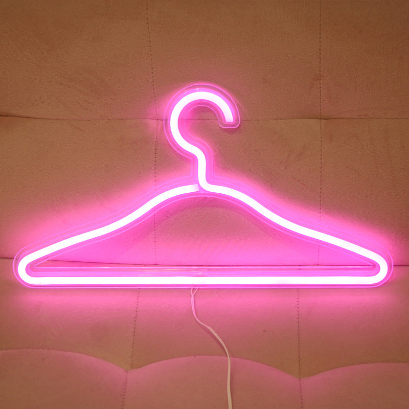 Coat Hanger Bedroom Nightstand Light Plastic USB LED Minimal Wall Hanging Night Lamp in White White Pink Clearhalo 'Night Lights' 'Wall Lights' Lighting' 2016820