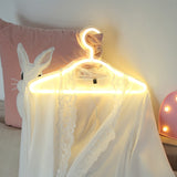 Coat Hanger Bedroom Nightstand Light Plastic USB LED Minimal Wall Hanging Night Lamp in White White Warm