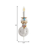 Candle Wall Light with Cartoon Characters and Crystal Deco Resin 1 Light Modern Sconce Light in White for Children Room Clearhalo 'Wall Lamps & Sconces' 'Wall Lights' Lighting' 201684