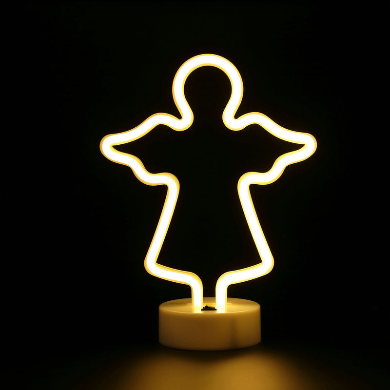 Geometry Wall Night Light Contemporary Plastic Kids Bedroom LED Nightstand Lamp in White White Angel Clearhalo 'Night Lights' 'Wall Lights' Lighting' 2016901