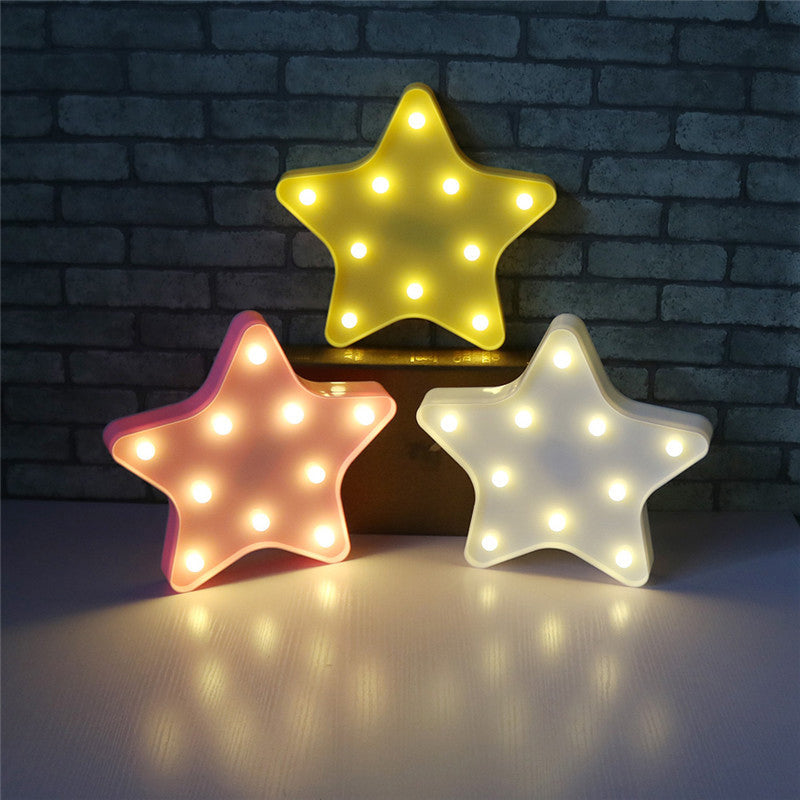 Star Night Stand Light Modern Plastic Battery Operated LED Wall Night Lighting Clearhalo 'Night Lights' 'Wall Lights' Lighting' 2017045