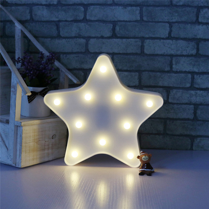 Star Night Stand Light Modern Plastic Battery Operated LED Wall Night Lighting White Clearhalo 'Night Lights' 'Wall Lights' Lighting' 2017048