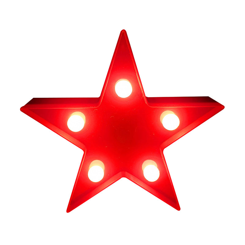 Plastic Pentagram Night Stand Lighting Minimalist LED Night Lamp for Girls Bedroom Clearhalo 'Night Lights' 'Wall Lights' Lighting' 2017067