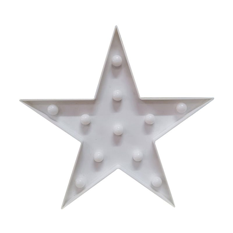 Plastic Pentagram Night Stand Lighting Minimalist LED Night Lamp for Girls Bedroom Clearhalo 'Night Lights' 'Wall Lights' Lighting' 2017069