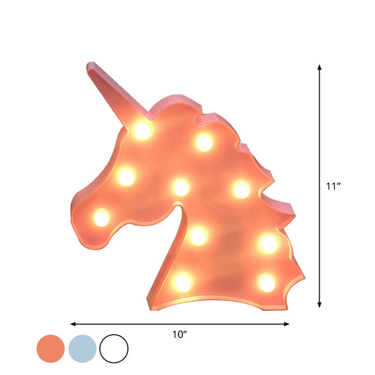 Unicorn Mini Nightstand Light Contemporary LED Plastic Wall Lamp for Girls Bedroom Clearhalo 'Night Lights' 'Wall Lights' Lighting' 2017141