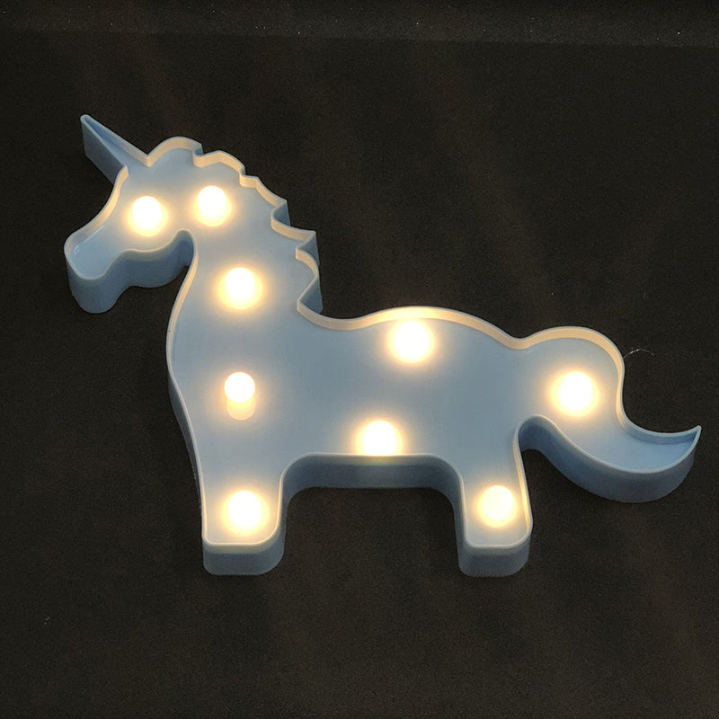 Unicorn Shade Nightstand Lighting Simple Plastic Baby Bedroom LED Wall Lamp Blue Clearhalo 'Night Lights' 'Wall Lights' Lighting' 2017155