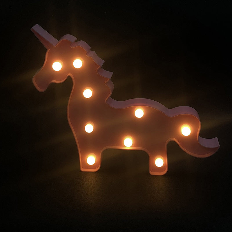 Unicorn Shade Nightstand Lighting Simple Plastic Baby Bedroom LED Wall Lamp Pink Clearhalo 'Night Lights' 'Wall Lights' Lighting' 2017159