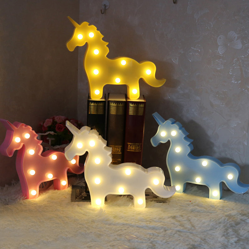 Minimal Unicorn Wall Night Lamp Plastic Children Bedroom LED Night Lighting Clearhalo 'Night Lights' 'Wall Lights' Lighting' 2017164