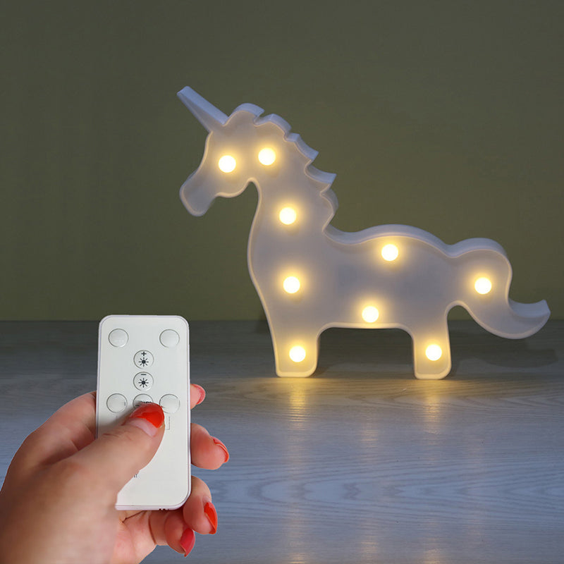 Minimal Unicorn Wall Night Lamp Plastic Children Bedroom LED Night Lighting Clearhalo 'Night Lights' 'Wall Lights' Lighting' 2017165