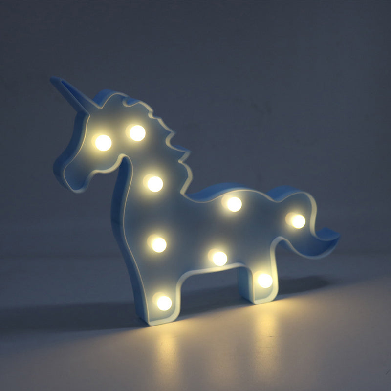 Minimal Unicorn Wall Night Lamp Plastic Children Bedroom LED Night Lighting Clearhalo 'Night Lights' 'Wall Lights' Lighting' 2017172