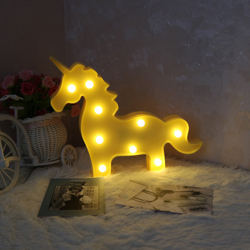 Minimal Unicorn Wall Night Lamp Plastic Children Bedroom LED Night Lighting Yellow Clearhalo 'Night Lights' 'Wall Lights' Lighting' 2017176