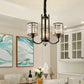 Black Cylinder Pendant Lighting Fixture Classic Faceted Crystal Living Room Chandelier Lamp Clearhalo 'Ceiling Lights' 'Chandeliers' Lighting' options 2017219