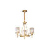 Beveled Crystal Hanging Chandelier Cylinder Traditional Suspension Pendant Light for Living Room Clearhalo 'Ceiling Lights' 'Chandeliers' Lighting' options 2017281