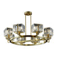 4/8/10-Bulb Crystal Rectangle Pendant Lamp Postmodern Gold Circular Dining Room Chandelier Clearhalo 'Ceiling Lights' 'Chandeliers' 'Modern Chandeliers' 'Modern' Lighting' 2017337