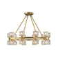 Circle Dining Room Ceiling Pendant Postmodern Crystal Cube 6/12/28 Lights Gold Chandelier 20 Gold Clearhalo 'Ceiling Lights' 'Chandeliers' 'Modern Chandeliers' 'Modern' Lighting' 2017410