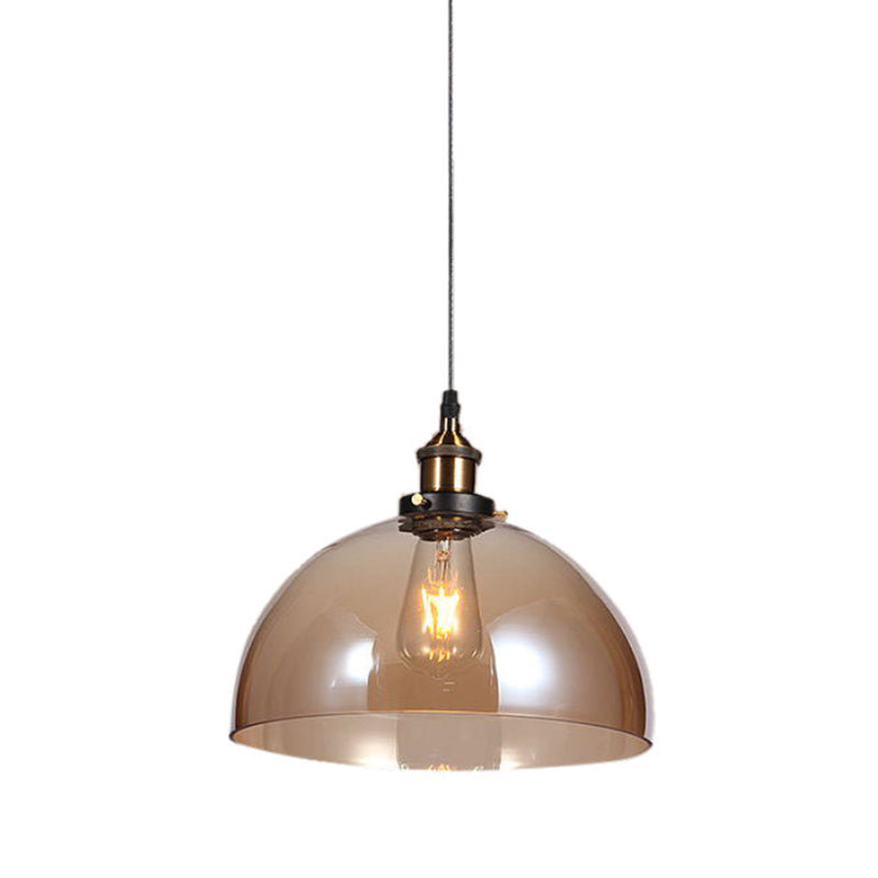 1 Bulb Drop Pendant Farmhouse Dining Room Hanging Ceiling Light with Geometry Glass Shade Tan D Clearhalo 'Ceiling Lights' 'Industrial Pendants' 'Industrial' 'Middle Century Pendants' 'Pendant Lights' 'Pendants' 'Tiffany' Lighting' 2017534