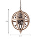 5-Light Wood Drop Pendant Classic Distressed White Globe Cage Bedroom Chandelier Lighting with Crystal Accent Clearhalo 'Ceiling Lights' 'Chandeliers' Lighting' options 2017563
