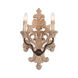 Distressed White Candle Wall Lighting Classic Wood 2-Light Porch Wall Mounted Light Fixture Clearhalo 'Wall Lamps & Sconces' 'Wall Lights' Lighting' 2017667