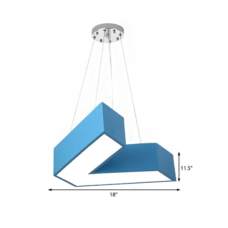 Red/Pink/Yellow/Blue/Green V-Shaped Pendant Chandelier Modern Stylish Acrylic LED Hanging Light for Bedroom, Third Gear/White Light Clearhalo 'Ceiling Lights' 'Chandeliers' Lighting' options 201768_692803be-aa48-4b33-8a57-1d1d3165135a