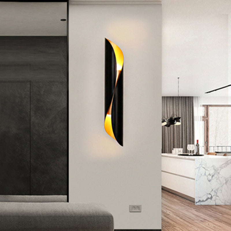 Tubular Bedside Wall Lighting Ideas Metal Modern Style Wall Mounted Lamp in Black Clearhalo 'Cast Iron' 'Glass' 'Industrial' 'Modern wall lights' 'Modern' 'Tiffany' 'Traditional wall lights' 'Wall Lamps & Sconces' 'Wall Lights' Lighting' 2017905