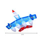 Kindergarten Fighter Plane Ceiling Light Wood American Style Blue & Red Flush Mount Light Clearhalo 'Ceiling Lights' 'Close To Ceiling Lights' 'Close to ceiling' 'Glass shade' 'Glass' Lighting' 201795