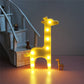 Giraffe Plastic Nightstand Light Cartoon Style LED Wall Night Lighting for Bedside Yellow Clearhalo 'Night Lights' 'Wall Lights' Lighting' 2017983