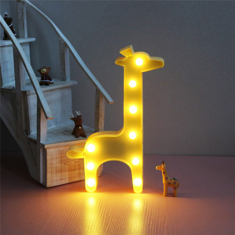 Giraffe Plastic Nightstand Light Cartoon Style LED Wall Night Lighting for Bedside Yellow Clearhalo 'Night Lights' 'Wall Lights' Lighting' 2017983