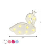 Plastic Swan Wall Night Lamp Contemporary LED Night Lighting for Children Bedroom Clearhalo 'Night Lights' 'Wall Lights' Lighting' 2018000