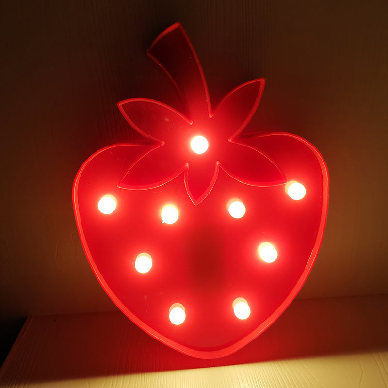 Fruit and Animal Baby Room Night Light Plastic LED Minimalist Nightstand Lighting Red Clearhalo 'Night Lights' 'Wall Lights' Lighting' 2018056