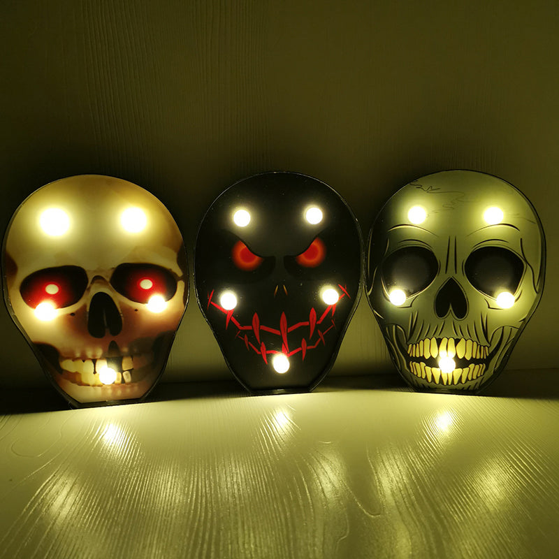 Horror Element Night Light Simple Plastic Battery Operated LED Black Nightstand Lighting Clearhalo 'Night Lights' 'Wall Lights' Lighting' 2018069