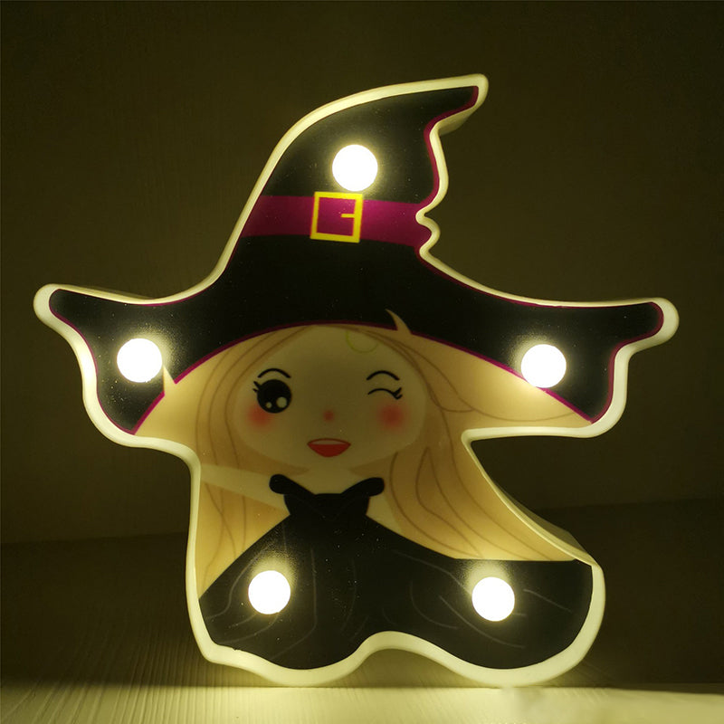 Horror Element Night Light Simple Plastic Battery Operated LED Black Nightstand Lighting Black F Clearhalo 'Night Lights' 'Wall Lights' Lighting' 2018072