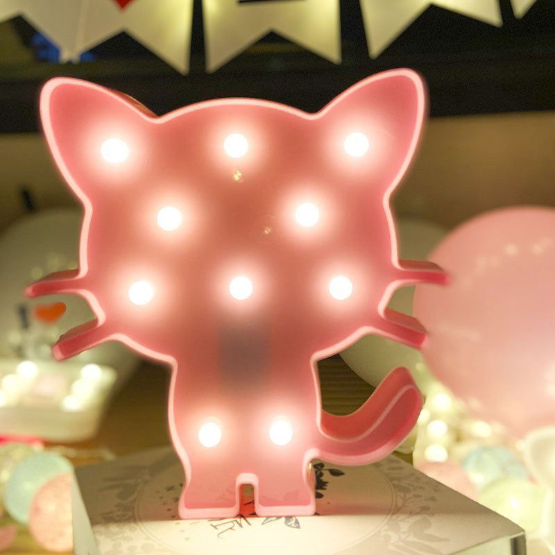 Plastic Cartoon Art Wall Lamp Minimalist Battery Powered LED Nightstand Lighting Pink Clearhalo 'Night Lights' 'Wall Lights' Lighting' 2018123