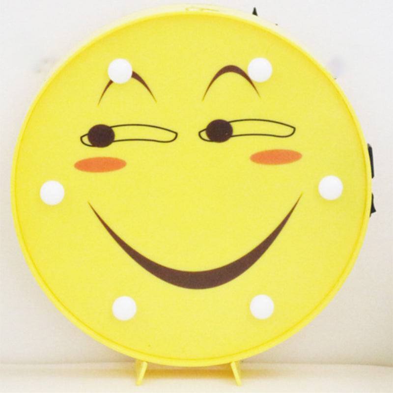 Funny Emoji Expression Wall Light Modernist Plastic Battery LED Yellow Nightstand Lamp Yellow C Clearhalo 'Night Lights' 'Wall Lights' Lighting' 2018128