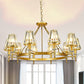 Farmhouse Conic Chandelier Light Fixture Faceted Crystal Pendant Lighting with Hoop Clearhalo 'Ceiling Lights' 'Chandeliers' Lighting' options 2018134