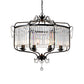 Faceted Crystal Chandelier Lamp Round Countryside Pendant Light Kit with Wire Cage for Living Room Clearhalo 'Ceiling Lights' 'Chandeliers' Lighting' options 2018242
