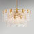 Scalloped Clear Textured Glass Drop Lamp Classic Dining Room Chandelier Light Fixture in Brass Clearhalo 'Ceiling Lights' 'Chandeliers' Lighting' options 2018254