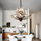 Rural Branching Pendant Chandelier Clear Crystal Hanging Ceiling Light for Living Room Clearhalo 'Ceiling Lights' 'Chandeliers' Lighting' options 2018365