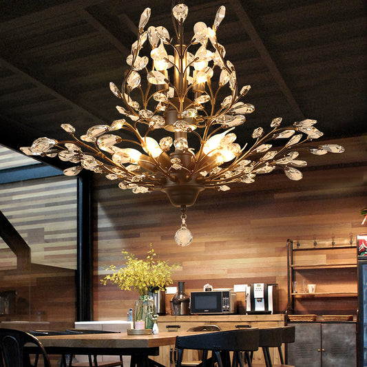 Crystal Branches Ceiling Chandelier Traditional Dining Room Pendant Lighting Fixture Clearhalo 'Ceiling Lights' 'Chandeliers' Lighting' options 2018371