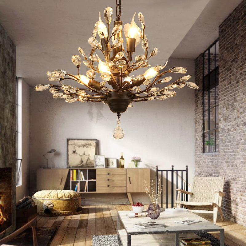 Crystal Branches Ceiling Chandelier Traditional Dining Room Pendant Lighting Fixture Clearhalo 'Ceiling Lights' 'Chandeliers' Lighting' options 2018372