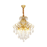 Metal Drop Pendant Branches Traditional Chandelier Lighting Fixture with Crystal Draping Clearhalo 'Ceiling Lights' 'Chandeliers' Lighting' options 2018486
