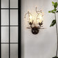Classic Candle Wall Lighting Ideas 2 Heads Metallic Wall Mounted Light Fixture in Black with Crystal Accent Clearhalo 'Wall Lamps & Sconces' 'Wall Lights' Lighting' 2018519