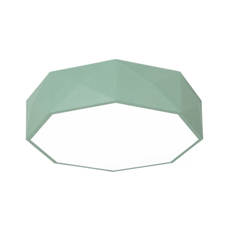 16"/20" Dia Pink/Yellow/Blue/Green Hexagon Ceiling Light Macaron Acrylic LED Flush Mount Light in Third Gear/Warm/White Light for Girls Bedroom Clearhalo 'Ceiling Lights' 'Close To Ceiling Lights' 'Close to ceiling' 'Flush mount' Lighting' 202101