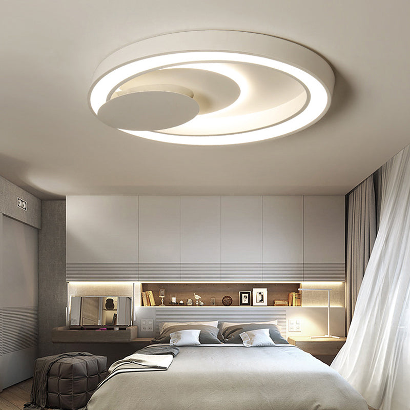 Contemporary Circle LED Ceiling Mount Light Acrylic Ceiling Lamp in White for Kid Bedroom White Warm Clearhalo 'Ceiling Lights' 'Close To Ceiling Lights' 'Close to ceiling' 'Flush mount' Lighting' 202145