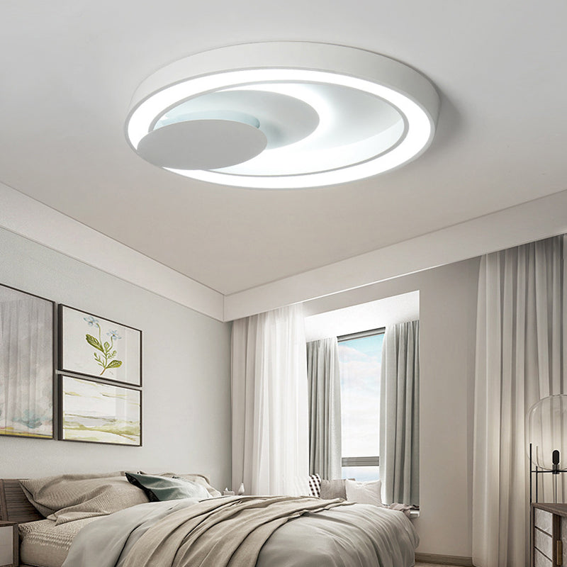 Contemporary Circle LED Ceiling Mount Light Acrylic Ceiling Lamp in White for Kid Bedroom White White Clearhalo 'Ceiling Lights' 'Close To Ceiling Lights' 'Close to ceiling' 'Flush mount' Lighting' 202146