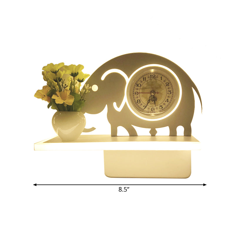 Restaurant Cafe Wall Sconce with Shelf Acrylic Modern Creative Sconce Light in White Clearhalo 'Wall Lamps & Sconces' 'Wall Lights' Lighting' 202195